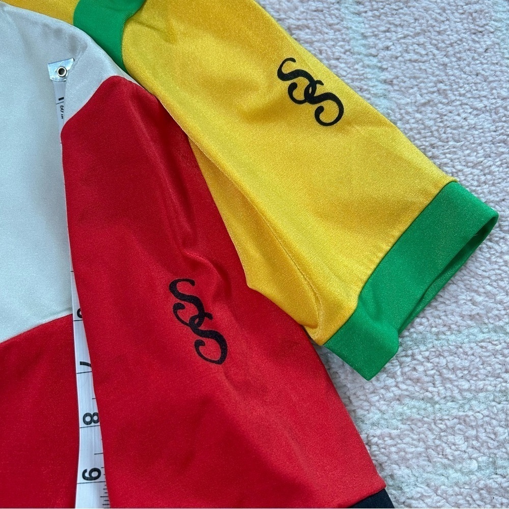2 Vintage Schnaubelt Shorts Cycling Jerseys 1/4 Zip Yellow Green Tan Red Black M - Picture 11 of 14